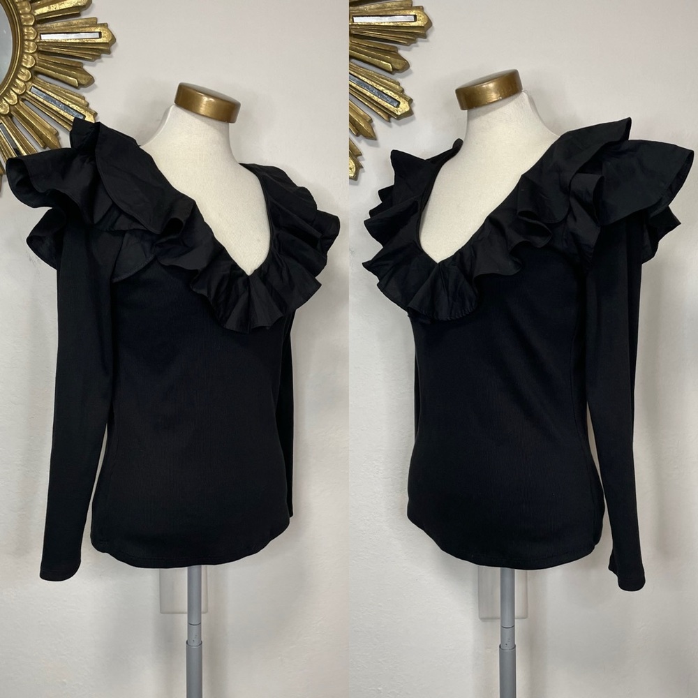 Veronica Beard Strata Ruffled Top - Picture 4 of 14